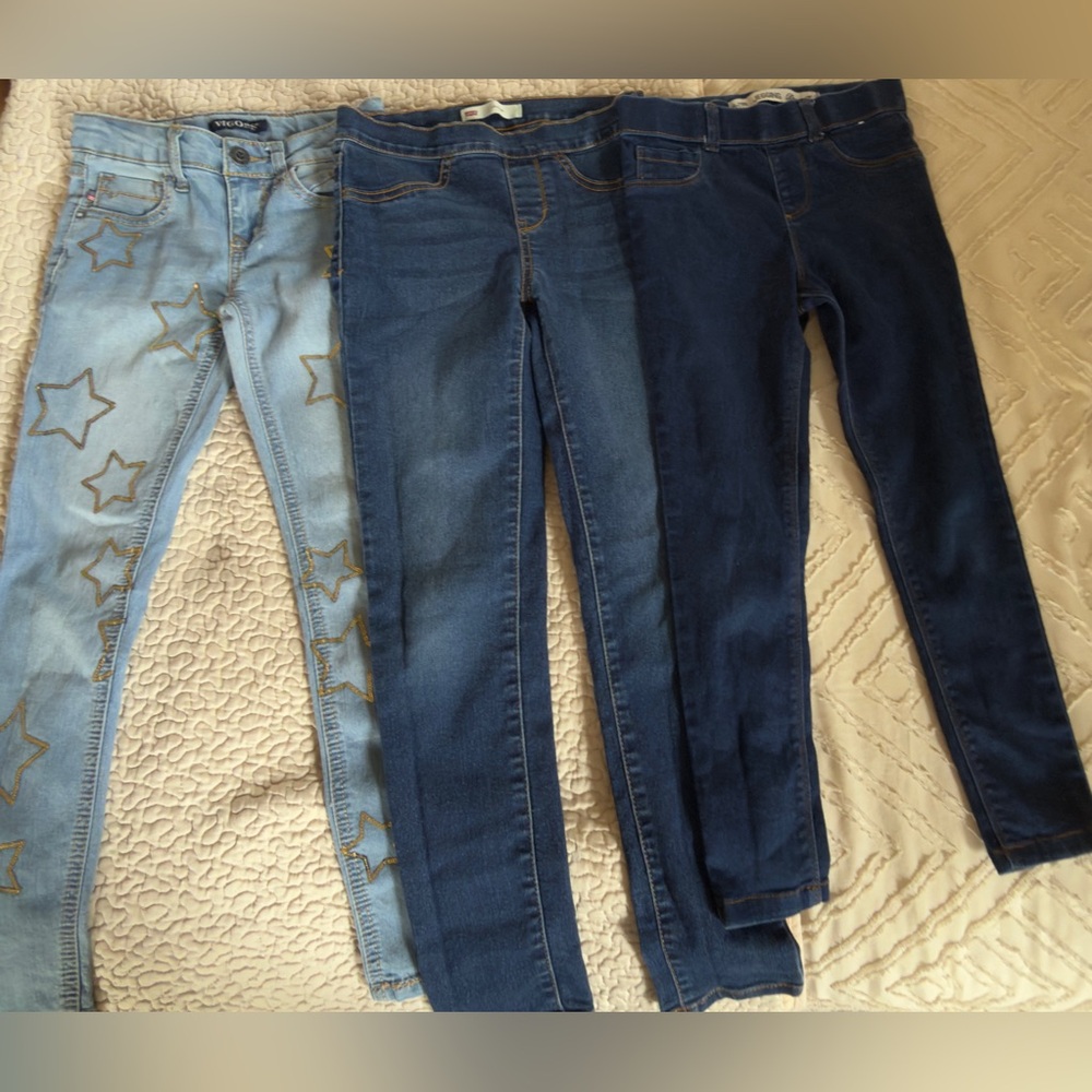 Set of 3 Skinny Jeans in Light and Dark Blue